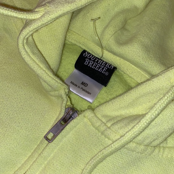 Medium Bright neon yellow zip up jacket. - Picture 3 of 3